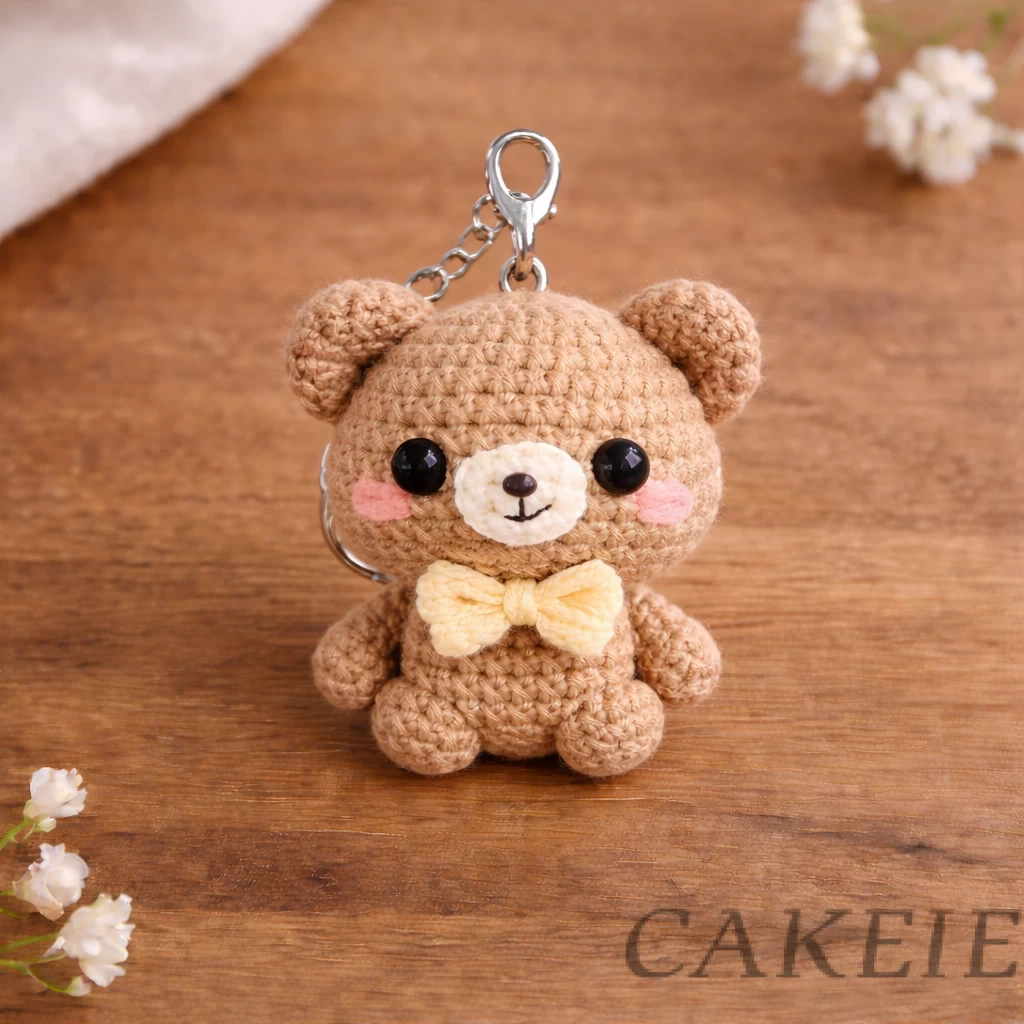 Crochet Mini Bear Keychain